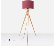 Sollux Lighting Ispaniškos oranžinės spalvos NATT stalinė lempa, bordo spalvos, natūralios medienos, 40 x 25 cm, E27 lizdas