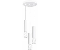 Sollux Lighting LAMI vandenyno žalios spalvos modernus plieno pakabinamas šviestuvas, 3 x GU10 LED, baltas, 25 x 125 cm