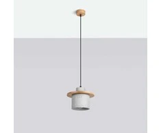Sollux Lighting MAB pakabinamas šviestuvas, betono spalvos, mediena, 22x125cm, E27, 15W, modernus šviestuvas