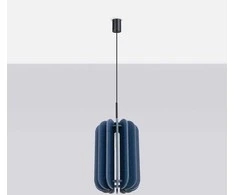 Sollux Lighting MULA modernus pakabinamas šviestuvas, 27 cm, veltinio gaubtas, juodas rėmas, savaime surenkamas