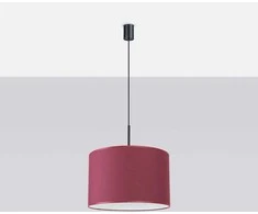 Sollux Lighting NEVIA pakabinamas šviestuvas, bordo spalvos, audinio gaubtas, 40x25 cm, juodo rėmo