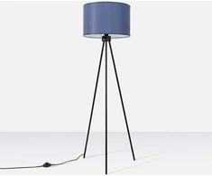 Sollux Lighting NEVIA pakabinamas šviestuvas, tamsiai mėlynas, audinio gaubtas, juodas rėmas, 40 cm