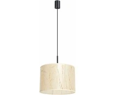Sollux Lighting NEVIA pakabinamas šviestuvas, smėlio spalvos, marmuras, audinio gaubtas, 40x137 cm, juodo rėmo