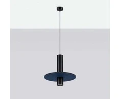Sollux Lighting Pelta pakabinamas šviestuvas, vandenyno žalias, veltinio plieno, reguliuojamo aukščio, tamsiai mėlynas