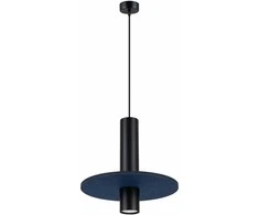 Sollux Lighting Pelta pakabinamas šviestuvas, vandenyno žalias, veltinio plieno, reguliuojamo aukščio, tamsiai mėlynas