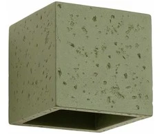 Sollux Lighting Persų indigo kvadratinis betoninis sieninis šviestuvas, alyvuogių žalios spalvos, pramoninis, kvadratinis, G9