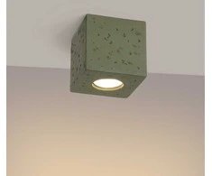 Sollux Lighting Persų indigo kvadratinis betoninis sieninis šviestuvas, alyvuogių žalios spalvos, pramoninis, kvadratinis, GU10
