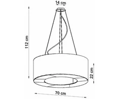 Pakabinamas šviestuvas Sollux Lighting Sietynas SOLLUX SATURNO 70 juodas