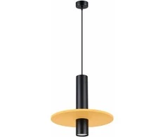 Sollux Lighting Vandenyno žalios spalvos „Pelta“ pakabinamas šviestuvas, veltinis, plienas, geltona, juoda, 30 x 126 cm, GU10