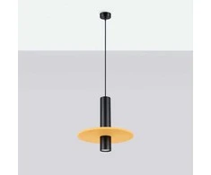Sollux Lighting Vandenyno žalios spalvos „Pelta“ pakabinamas šviestuvas, veltinis, plienas, geltona, juoda, 30 x 126 cm, GU10