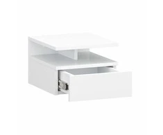 Target Home Baltas prie sienos tvirtinamas naktinis staliukas su stalčiumi 32x35x23 cm