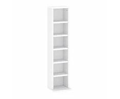 Target Home CD/DVD stovas, 92 cm, reguliuojamo aukščio lentynos, baltas
