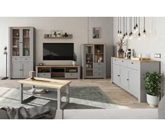 TV staliukas Target Home LATOUR B TV spintelė, 2 dalių, 165 cm, pilka/šviesus Delano ąžuolas