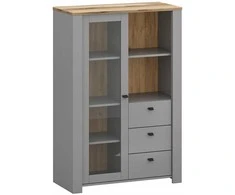 Target Home LATOUR C žema vitrina, 1W3S, pilka/DELANO šviesa