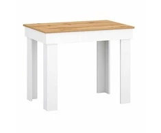 Target Home Mažas virtuvės valgomojo stalas, 90x60 cm, balto ąžuolo stalviršis