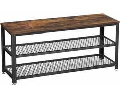 Batų suoliukas Vasagle, 100x45x30cm, ruda/juoda