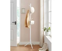 „Valora“ grindų pastatoma paltų kabykla RCR04WT - balta, medinė, moderni pakaba
