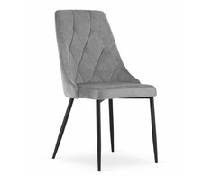 VALORA IMOLA kėdė - modernus šviesiai pilkas aksomas, ergonomiškas dizainas, 3 vnt.