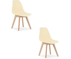 VALORA KITO kėdė - ergonomiškos kreminės valgomojo / biuro kėdės x 2