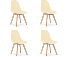 VALORA KITO kėdė - ergonomiškos kreminės valgomojo / biuro kėdės x 4