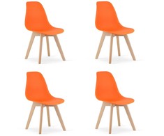 Valora Leobert KITO oranžinė kėdė / natūralios kojos x 4