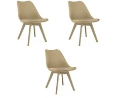 VALORA RIXK kėdė - ergonomiška, tamsiai smėlio spalvos, 3 vnt.
