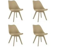 VALORA RIXK kėdė - ergonomiška, tamsiai smėlio spalvos, 4 vnt.