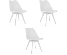 VALORA RIXK kėdė - ergonomiškas, baltas dizainas svetainei, 3 vnt.