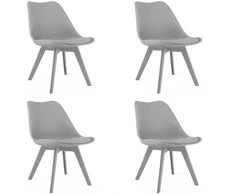 VALORA RIXK kėdė - ergonomiškos pilkos valgomojo kėdės x 4
