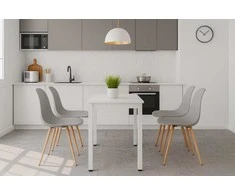 Valora ROVA stalas, 120x60 cm, baltas, minimalistinis, metalinės kojos, patvarus dizainas