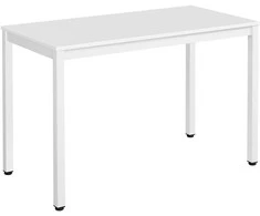 Valora ROVA stalas, 120x60 cm, baltas, minimalistinis, metalinės kojos, patvarus dizainas