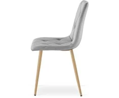 Fotelis VALORA TYRA aksominis minkštas krėslas - šviesiai pilkas x 1