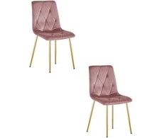 VALORA TYRA kėdė - elegantiškas rožinio aksomo apmušalas x 2