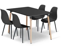 Leobert Rinkinys Stół ADRIA 120cm x 80cm - juoda + 4 krzesła WAT juoda / nogi juoda