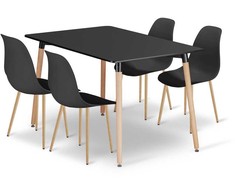 Lauko baldų komplektas Valora Baldų komplektas ADRIA su 4 kėdėmis, juodas, 120 × 80 × 75 cm, 5 vnt.