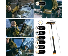 Teleskopinis automobilinis pasukamas sniego šepetys su grandikliu Fiskars X-series