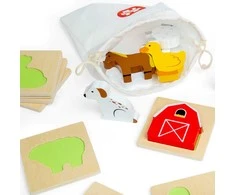 Big Jigs Bigjigs medinė dėlionė Pajusk ir surask