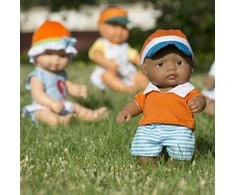 Miniland rūbai lėlėms Vasarinis kostiumėlis (21 cm.)