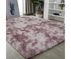 Rebiko Rožinis pliušinis minkštas šiurkštus triušio šiurkštus kilimas 120x170 cm storio xl