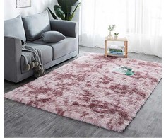 Rebiko Rožinis purus pliušinis kilimas plaukuotas triušis 220x160 cm minkštas gražus xxl