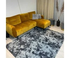 Rebiko Tamsiai pilkas šiurkštus pliušinis kilimas minkštas plaukuotas 160x220cm kailinis