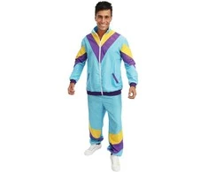 80-ųjų sportinis kostiumas melsvas S/M