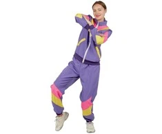 80-ųjų sportinis kostiumas violetinis L/XL