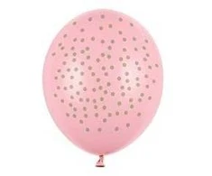 Balionai 30 cm stiprūs rožiniai su taškiukais