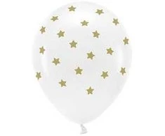 Balionai balti "Žvaigždutės" 33cm 6 vnt