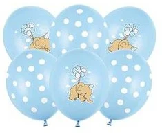 Party Deco Balionai "Drambliukas" melsvi 30cm 6 vnt