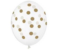 Party Deco Balionai gumos spalvos "Dots" 30cm 6 vnt