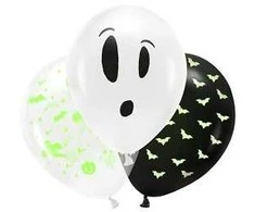PartyDeco Premium balionai "Booooo" (3vnt)