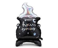 PartyDeco Balionas folinis helovinui "Katiliukas Hocus Pocus" 64.5&amp;109.5 cm