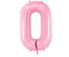 Party Deco Balionas folinis skaičius 0 rožinis 86cm
